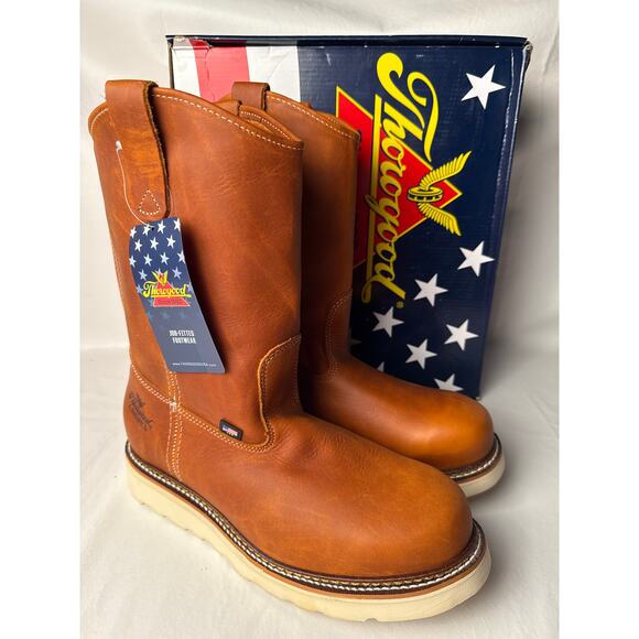 Thorogood Work Boots Wellington 11" Mens 10EE Leather Soft Toe Pull On 814-4208 - Picture 1 of 9